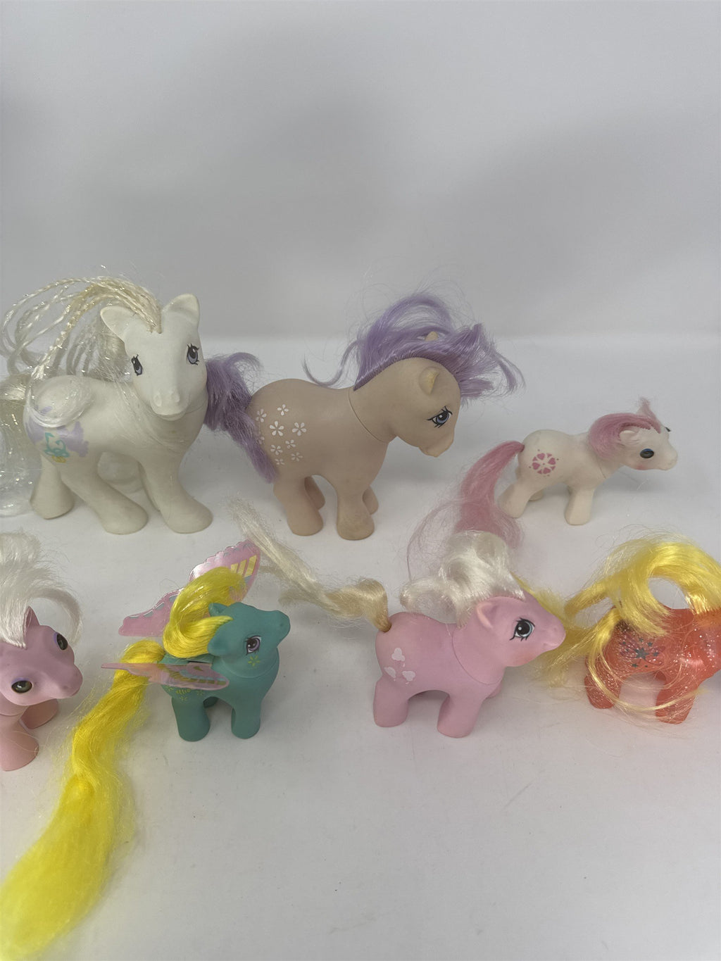 Lot of 9 Vintage My Little Pony G1 Toys Hong Kong Glitter Sparkle & Mini
