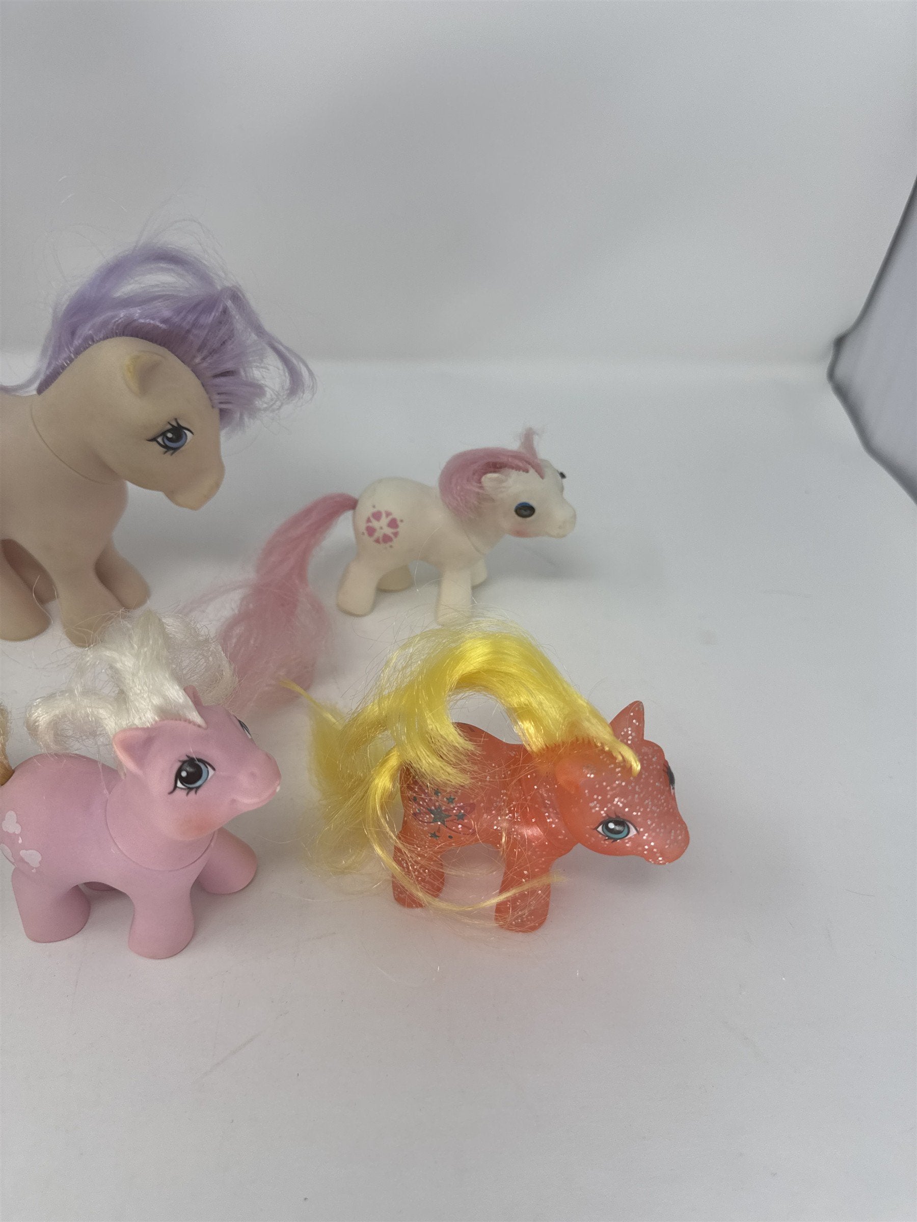 Lot of 9 Vintage My Little Pony G1 Toys Hong Kong Glitter Sparkle & Mini