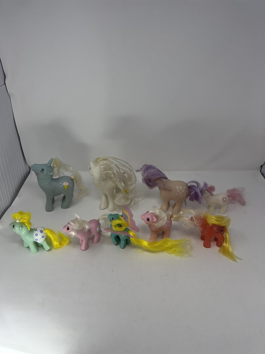 Lot of 9 Vintage My Little Pony G1 Toys Hong Kong Glitter Sparkle & Mini
