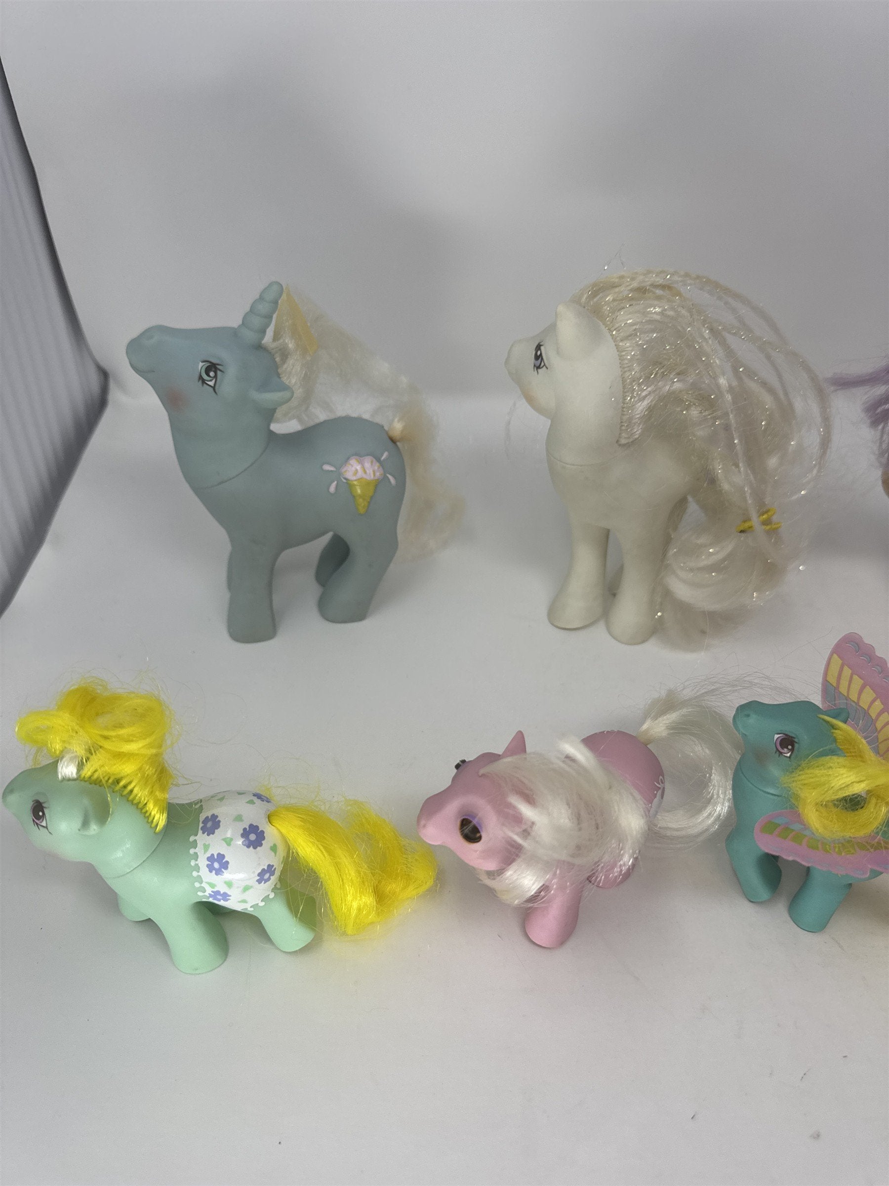 Lot of 9 Vintage My Little Pony G1 Toys Hong Kong Glitter Sparkle & Mini