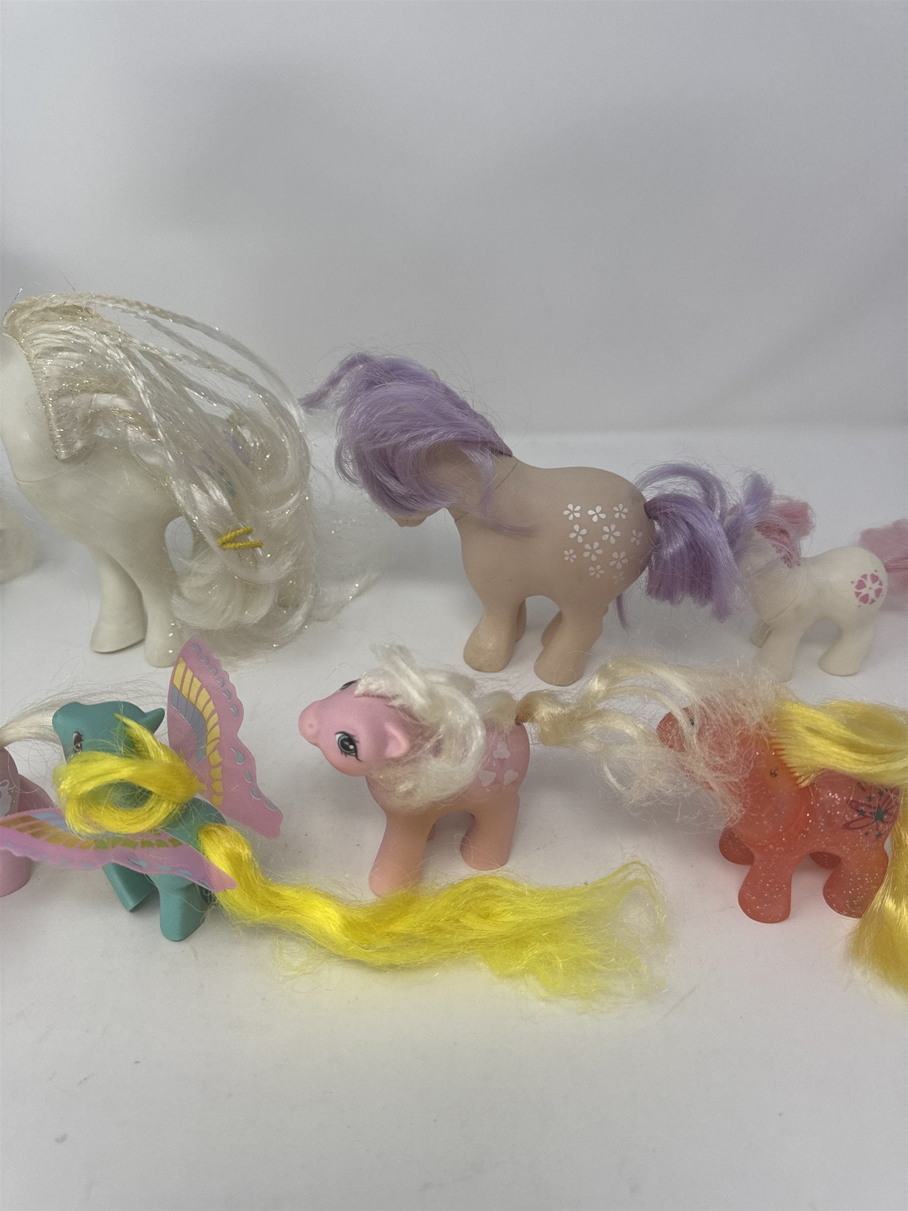 Lot of 9 Vintage My Little Pony G1 Toys Hong Kong Glitter Sparkle & Mini