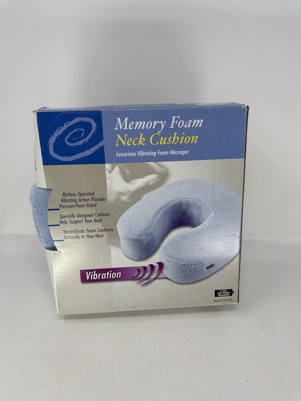 Vibrating Memory Foam Neck Cushion Massager Pillow Blue H-2014-0 Walmart Vtg