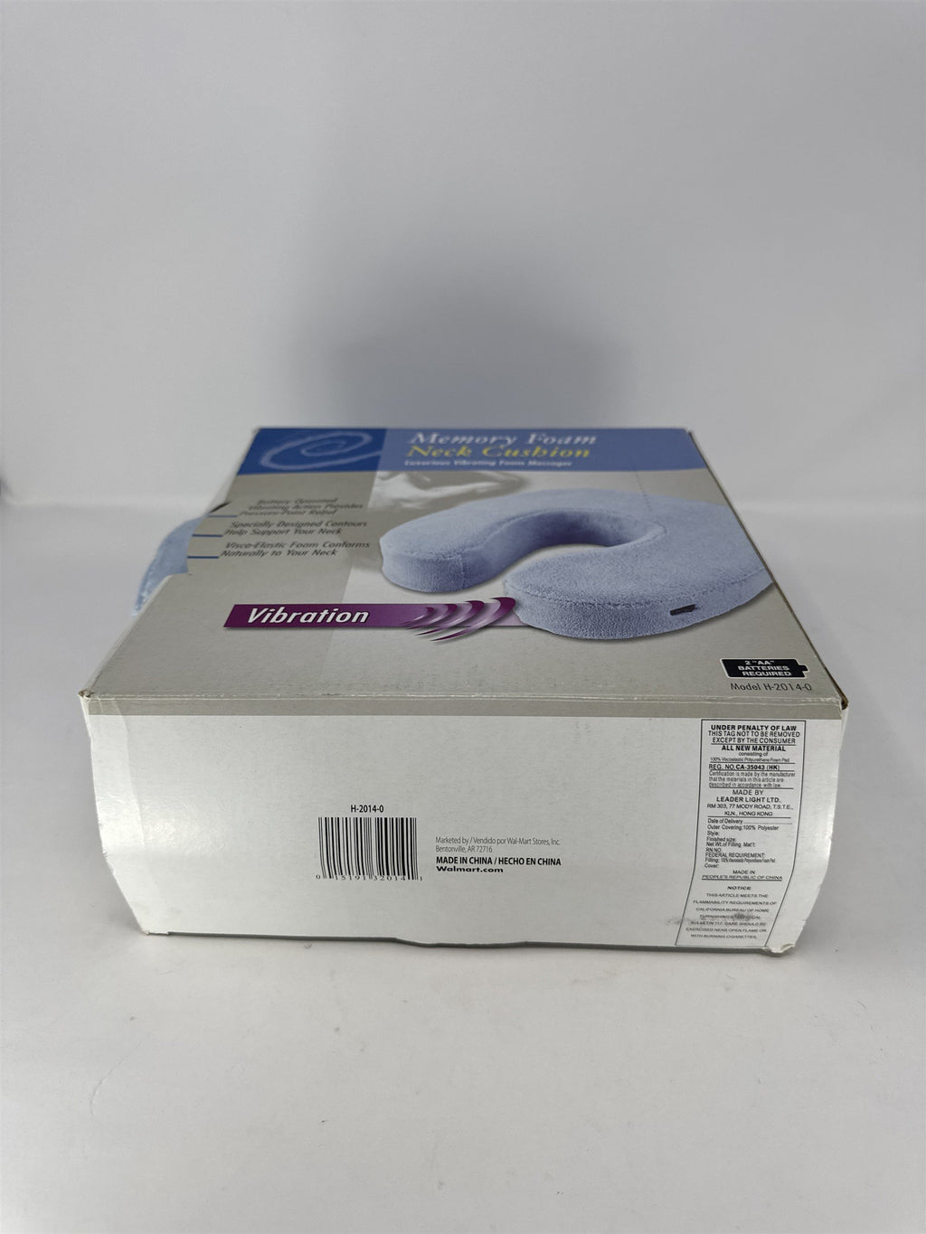 Vibrating Memory Foam Neck Cushion Massager Pillow Blue H-2014-0 Walmart Vtg