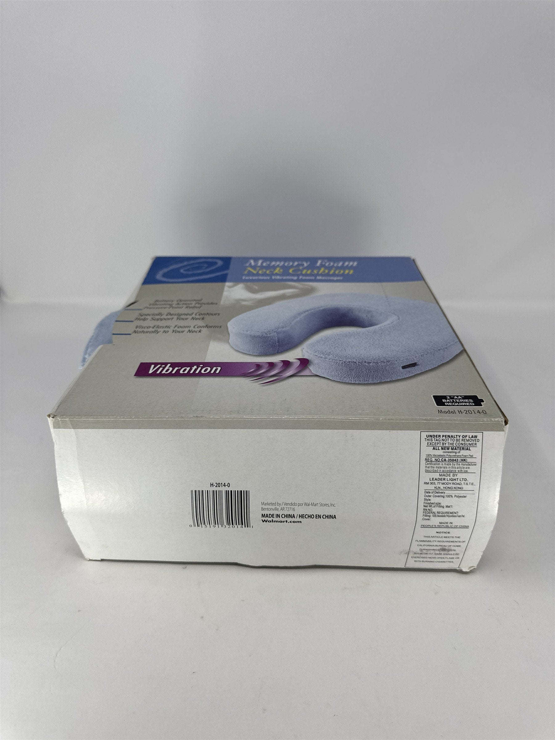 Vibrating Memory Foam Neck Cushion Massager Pillow Blue H-2014-0 Walmart Vtg