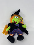 Vtg Ganz Under Scares Witch Plush Crazy Eyes Orange Hair Halloween Decor 12”