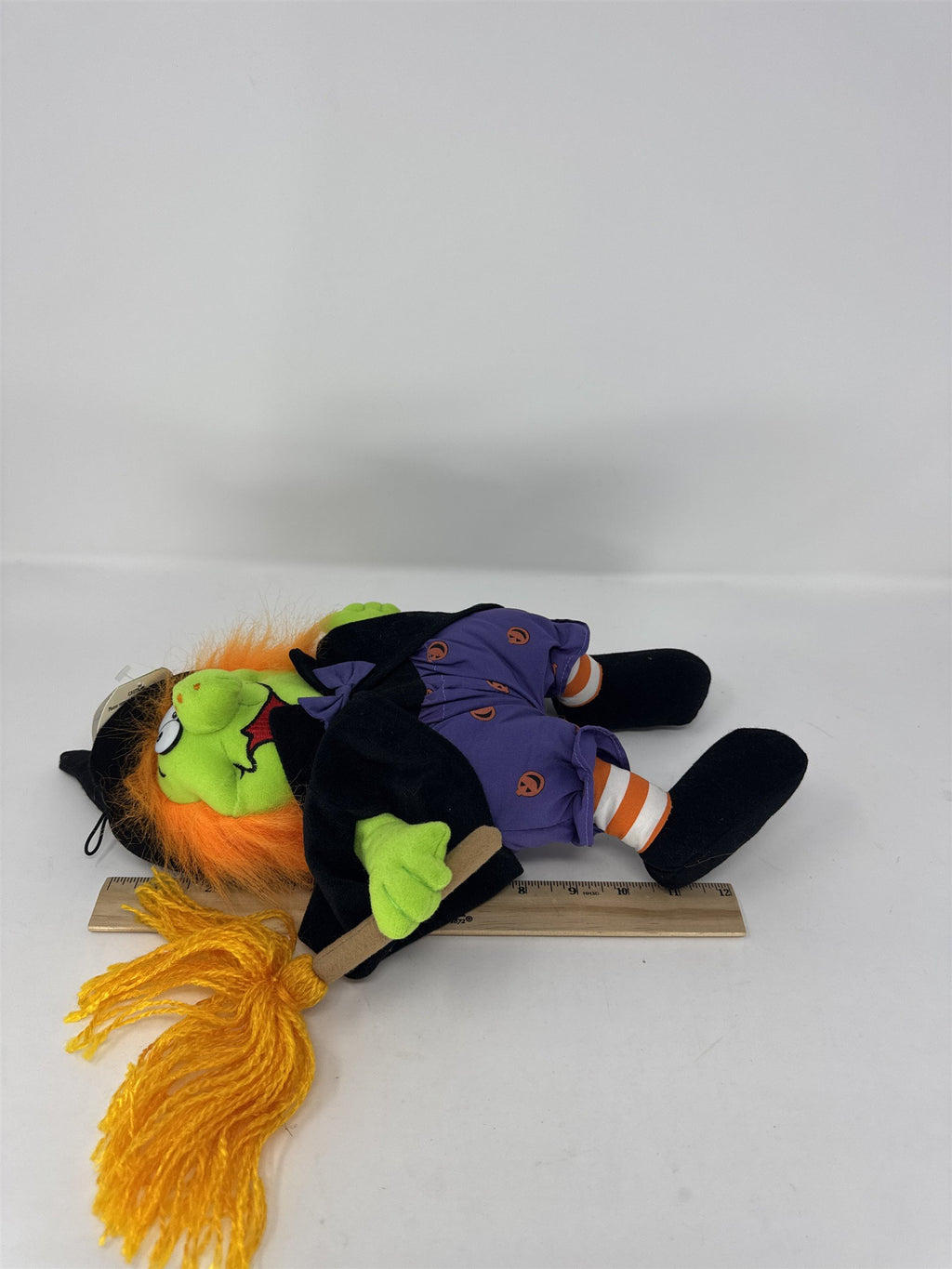 Vtg Ganz Under Scares Witch Plush Crazy Eyes Orange Hair Halloween Decor 12”
