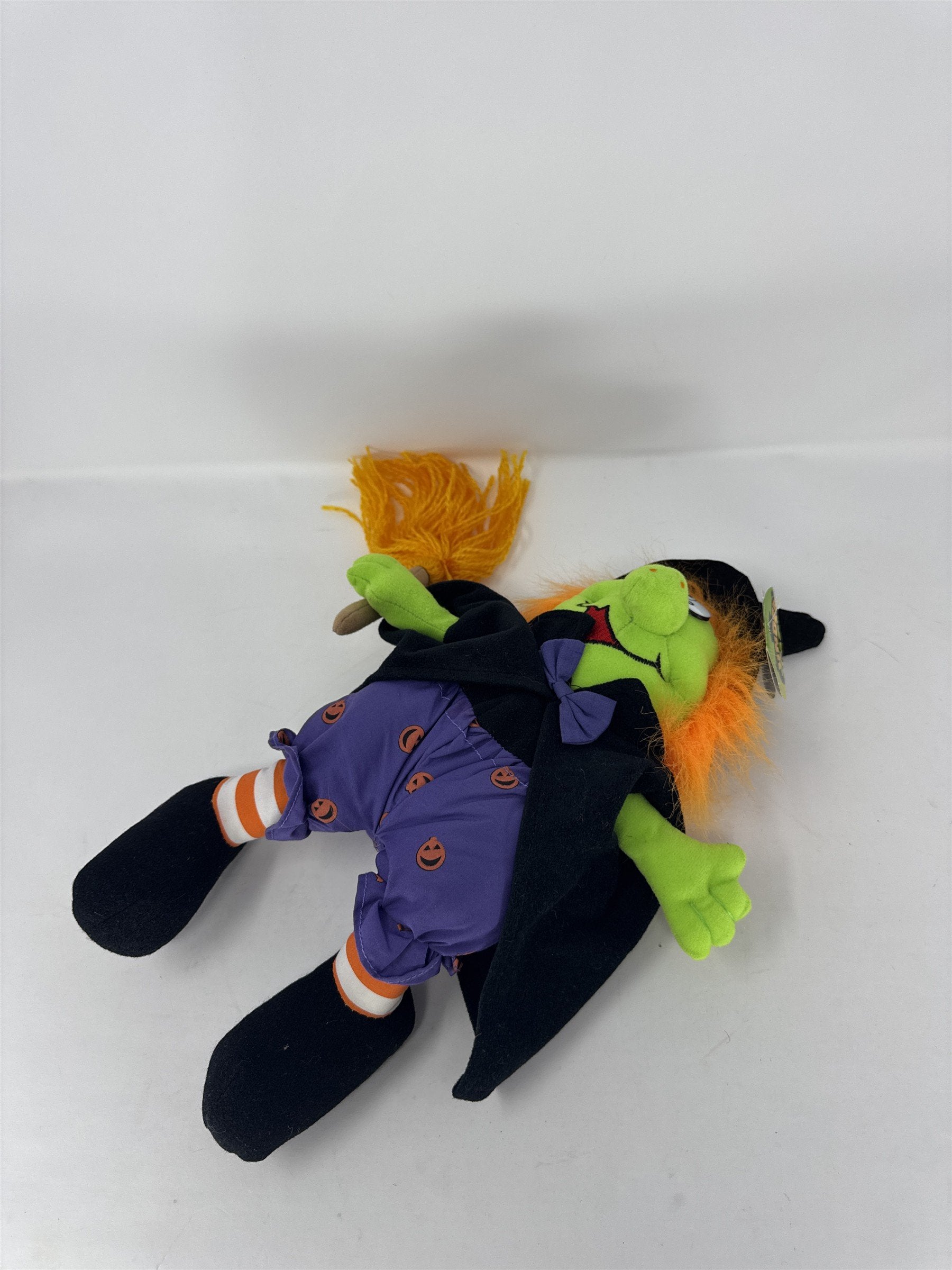 Vtg Ganz Under Scares Witch Plush Crazy Eyes Orange Hair Halloween Decor 12”