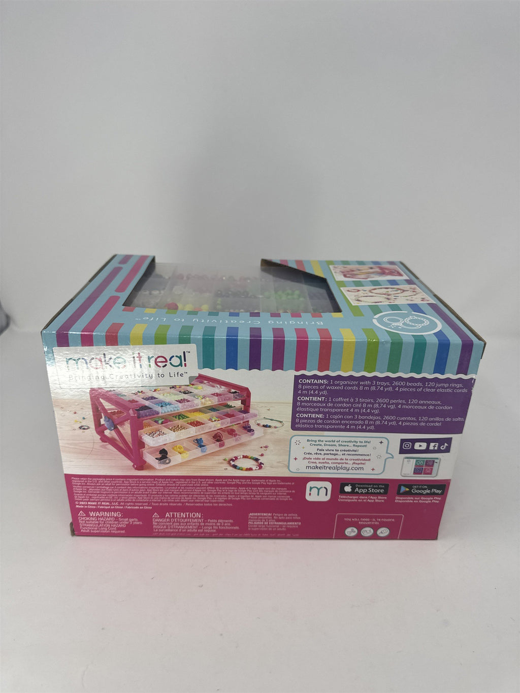 Make It Real Ultimate Bead Studio Kit 2600 Beads Storage Tray Jewelry Making New