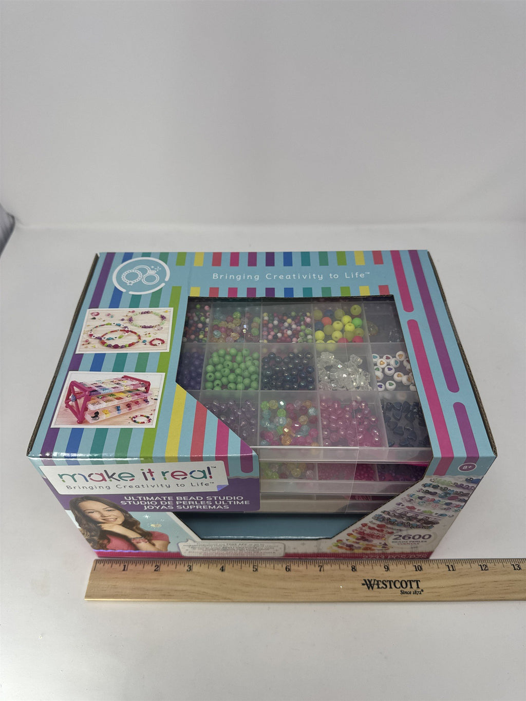 Make It Real Ultimate Bead Studio Kit 2600 Beads Storage Tray Jewelry Making New