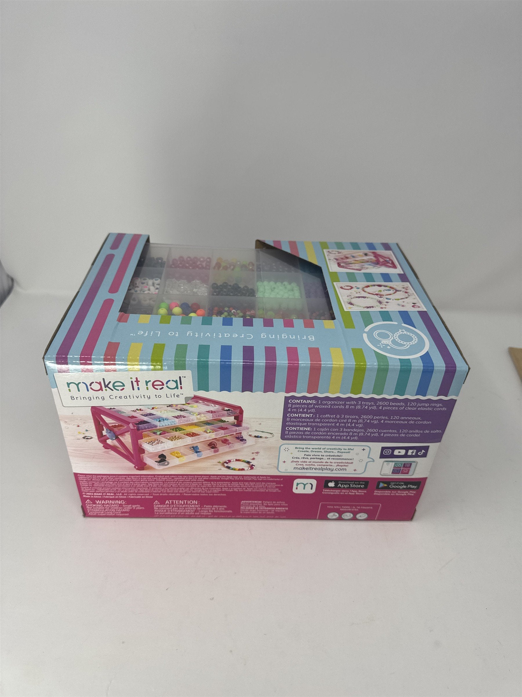 Make It Real Ultimate Bead Studio Kit 2600 Beads Storage Tray Jewelry Making New