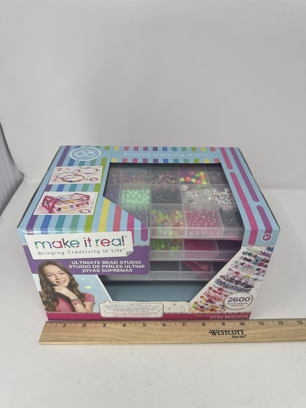 Make It Real Ultimate Bead Studio Kit 2600 Beads Storage Tray Jewelry Making New
