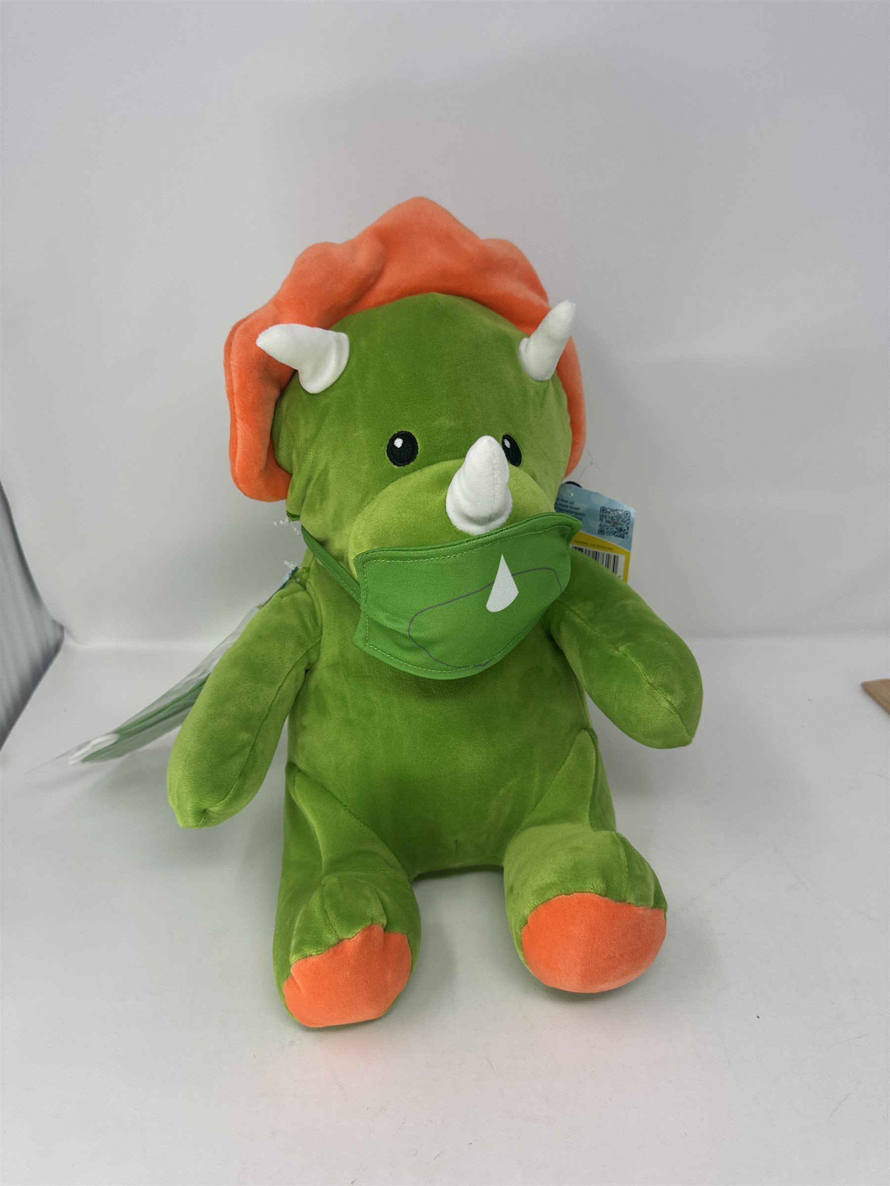Animal Adventure WelloBeez Green Dinosaur Antimicrobial Plush Mask Mate Toy