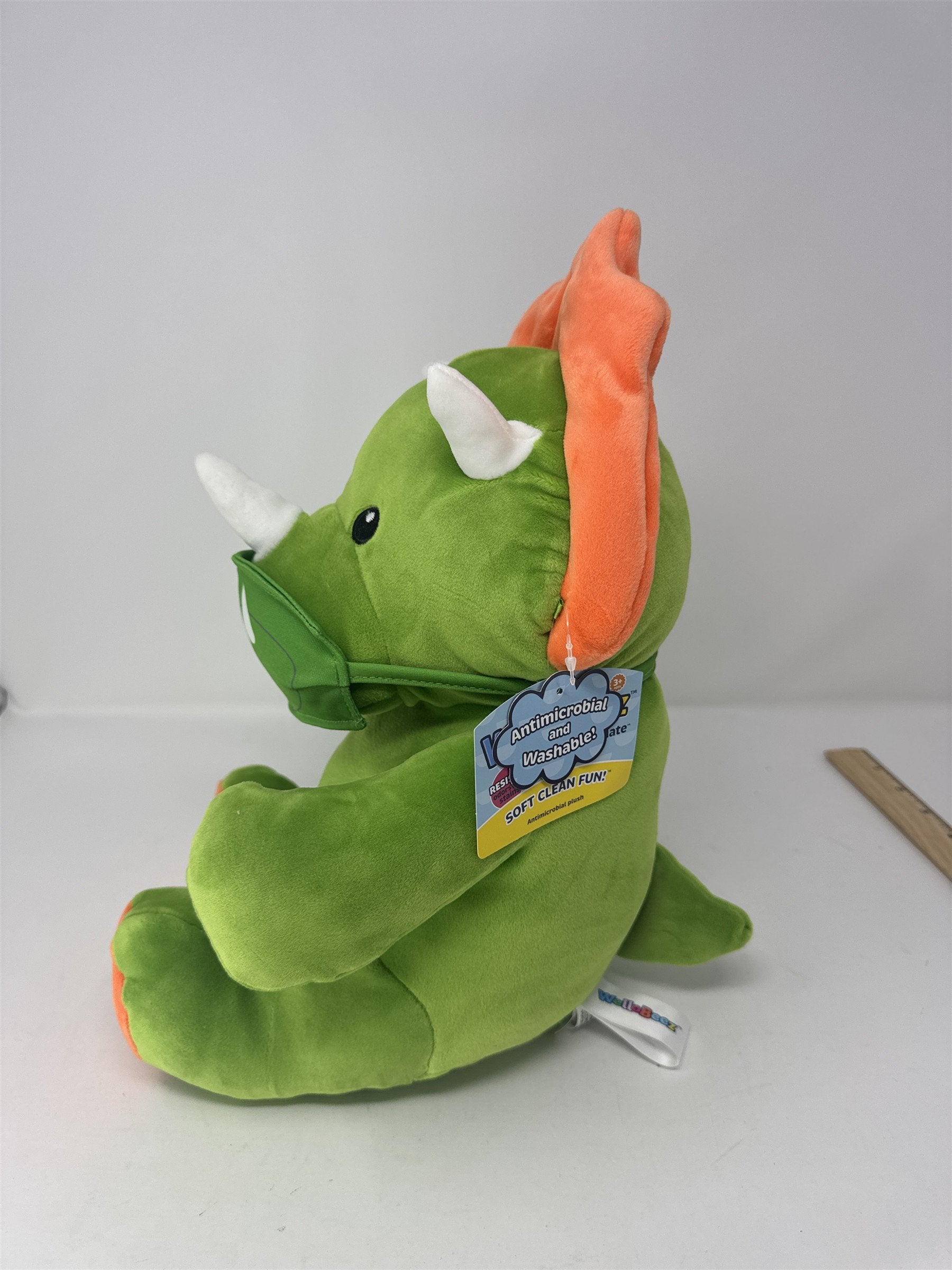 Animal Adventure WelloBeez Green Dinosaur Antimicrobial Plush Mask Mate Toy