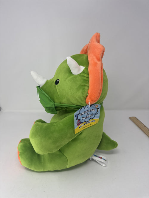 Animal Adventure WelloBeez Green Dinosaur Antimicrobial Plush Mask Mate Toy