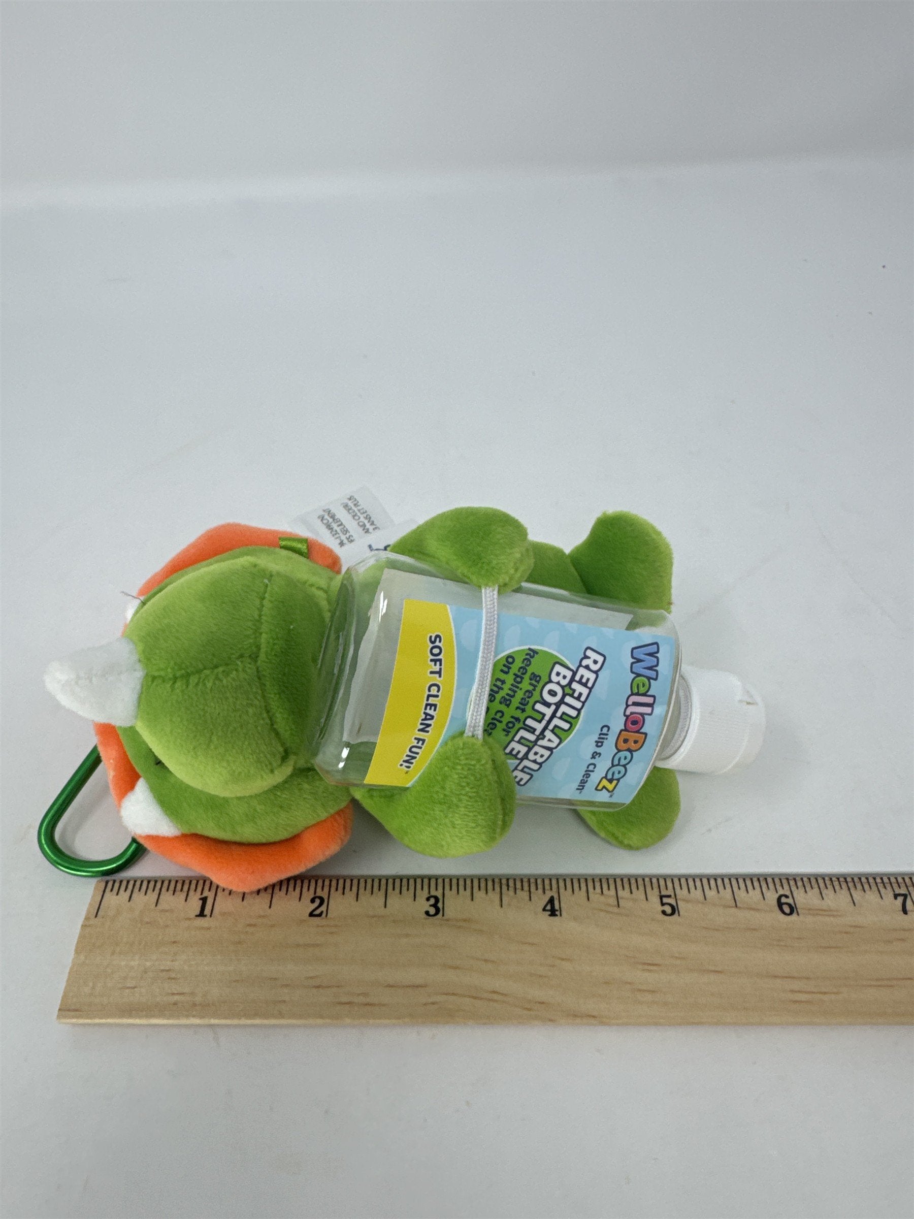 WelloBeez Animal Adventure Mini Triceratops Dinosaur Refillable Sanitizer Plush
