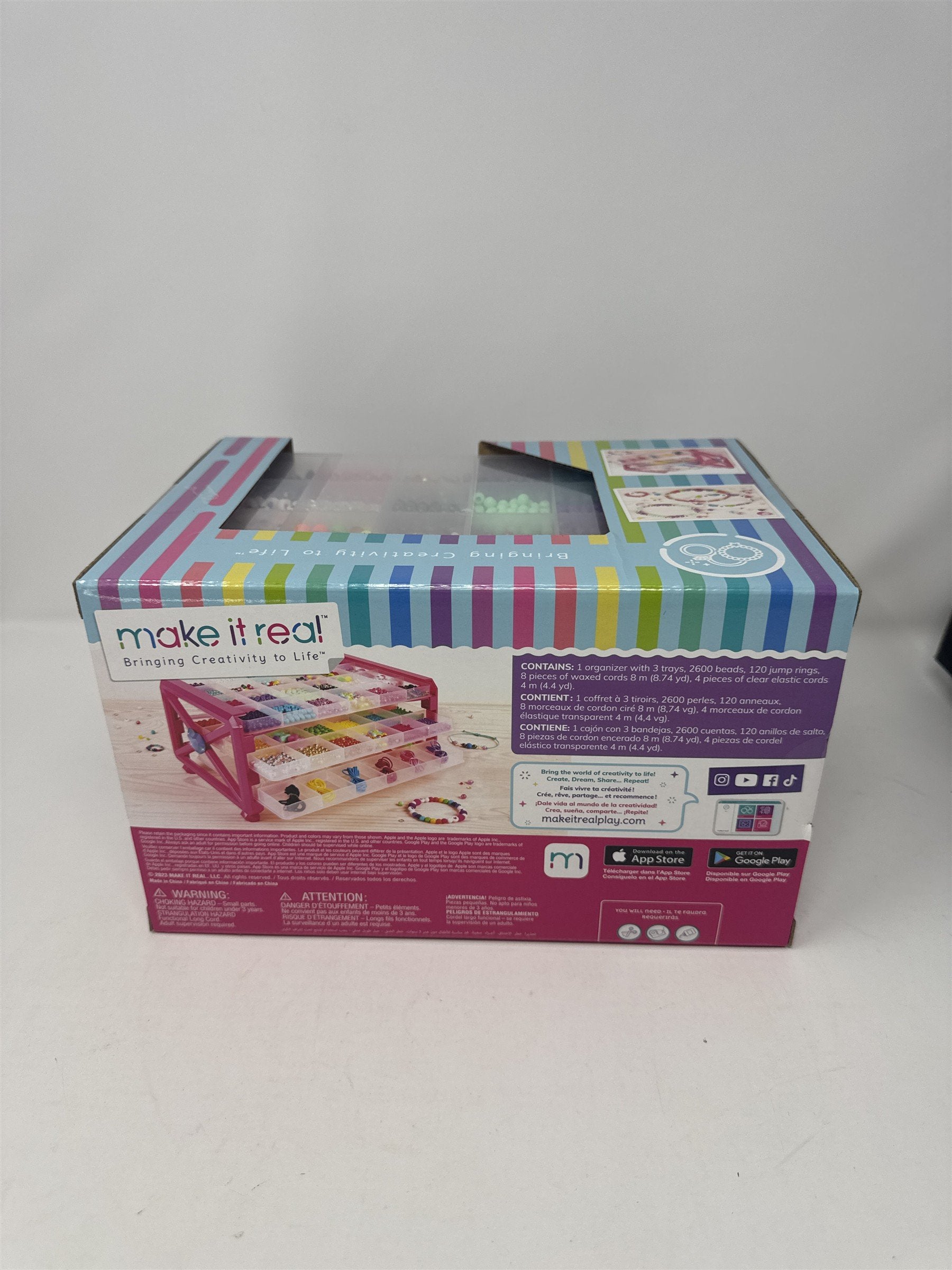 Make It Real Ultimate Bead Studio Kit 2600 Beads Storage Tray Jewelry Making