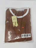 UVN 2pc Loungewear Set T-Shirt & Shorts Tracksuit Burnt Orange/Rust White 3XL
