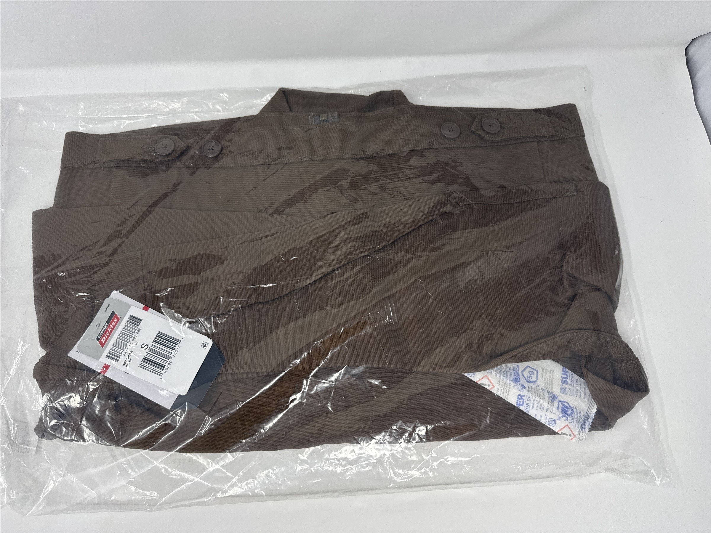 Genuine Dickies Womens Woven Unlined Duck Eisenhower Jacket Brown Small NWT