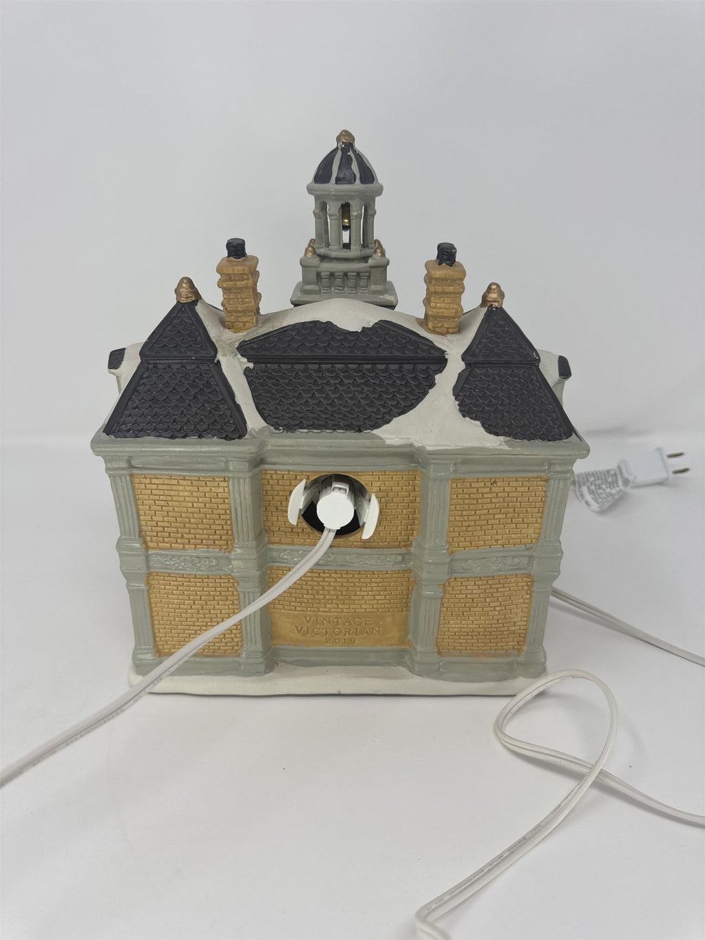 Vtg Hampshire School Village Building Lighted Victorian Schoolhouse Boys Girl