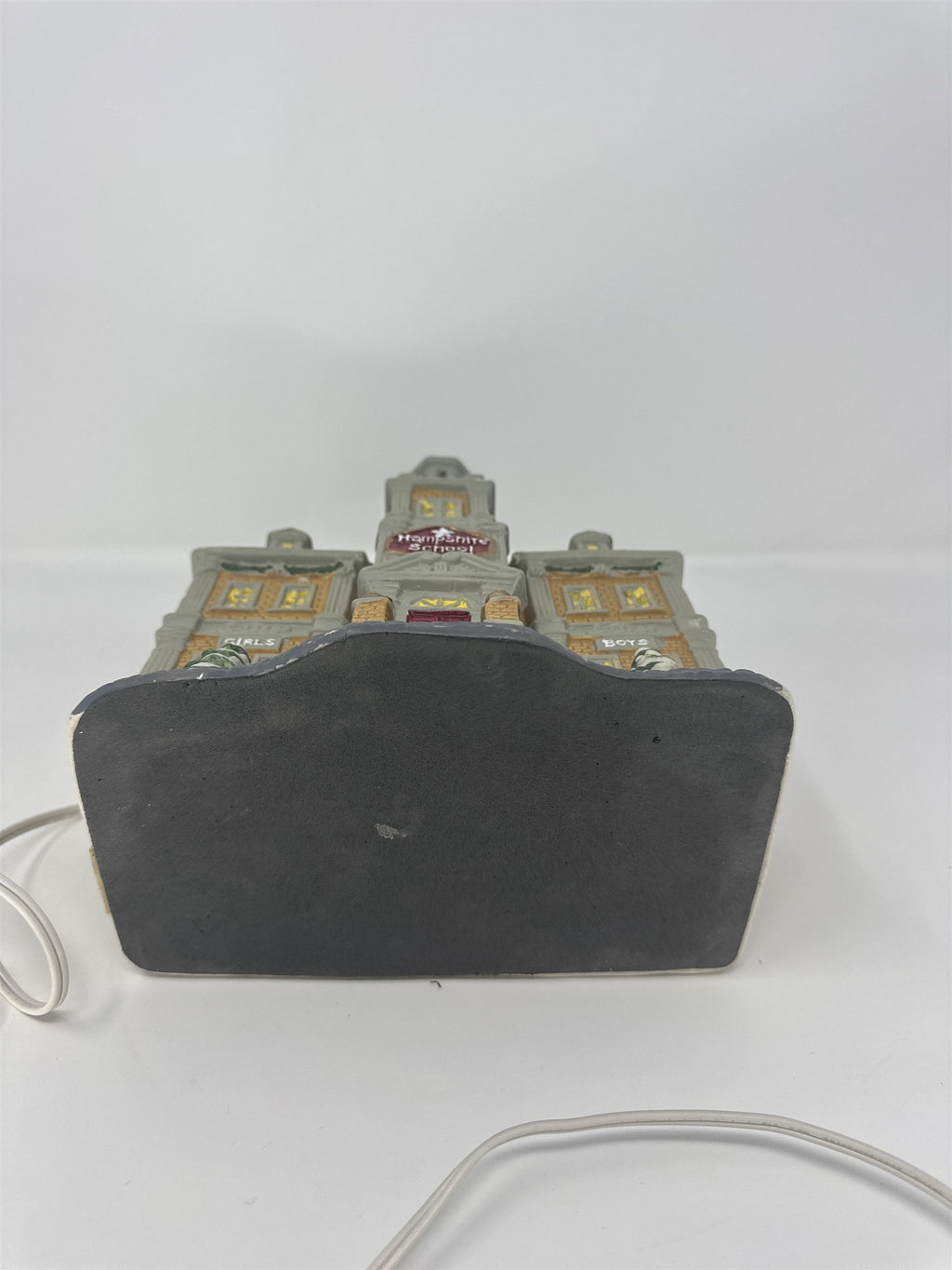 Vtg Hampshire School Village Building Lighted Victorian Schoolhouse Boys Girl