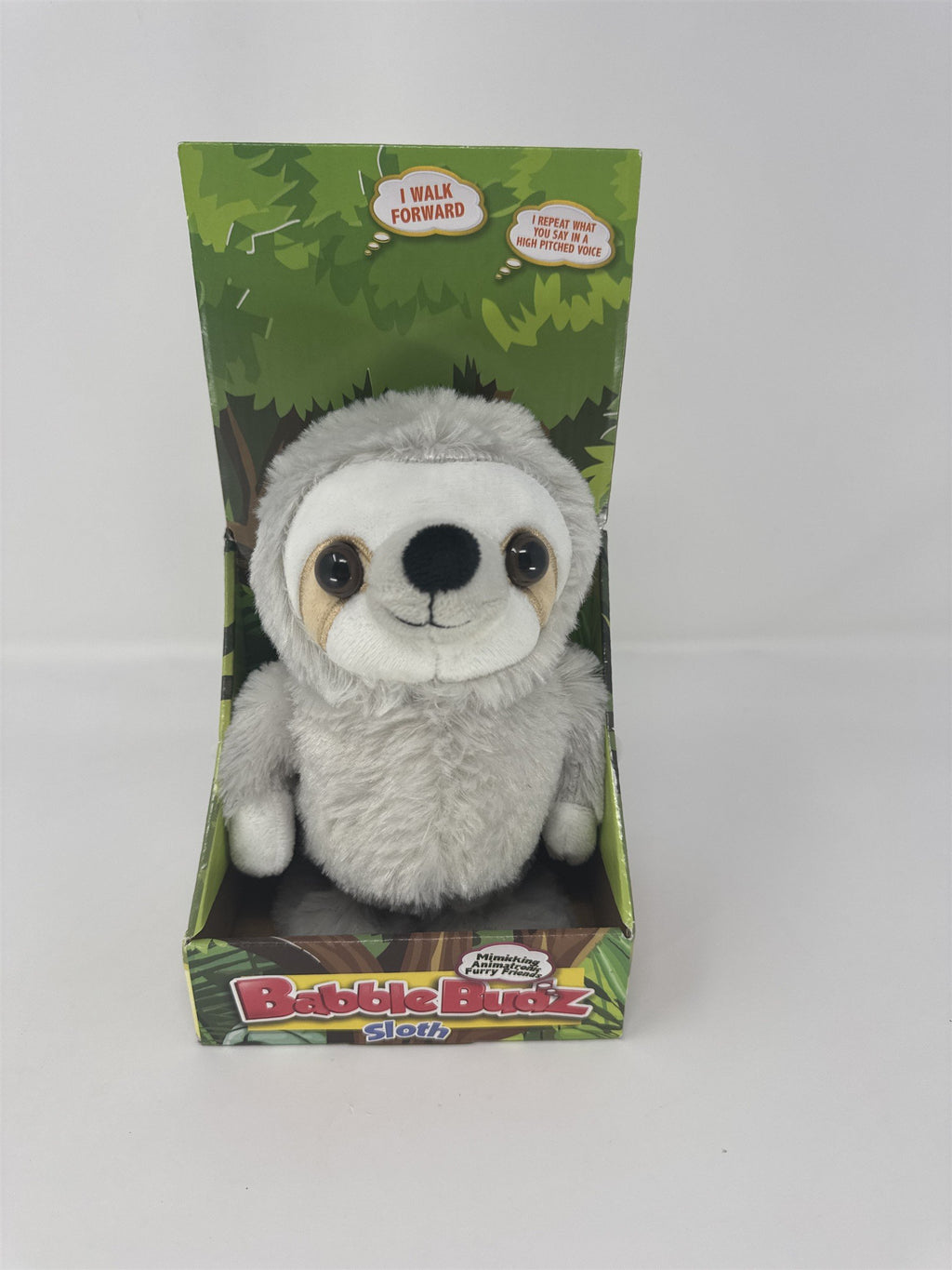 Babble Budz Sloth Mimicking Talk Back Animatronic Plush Toy Gray