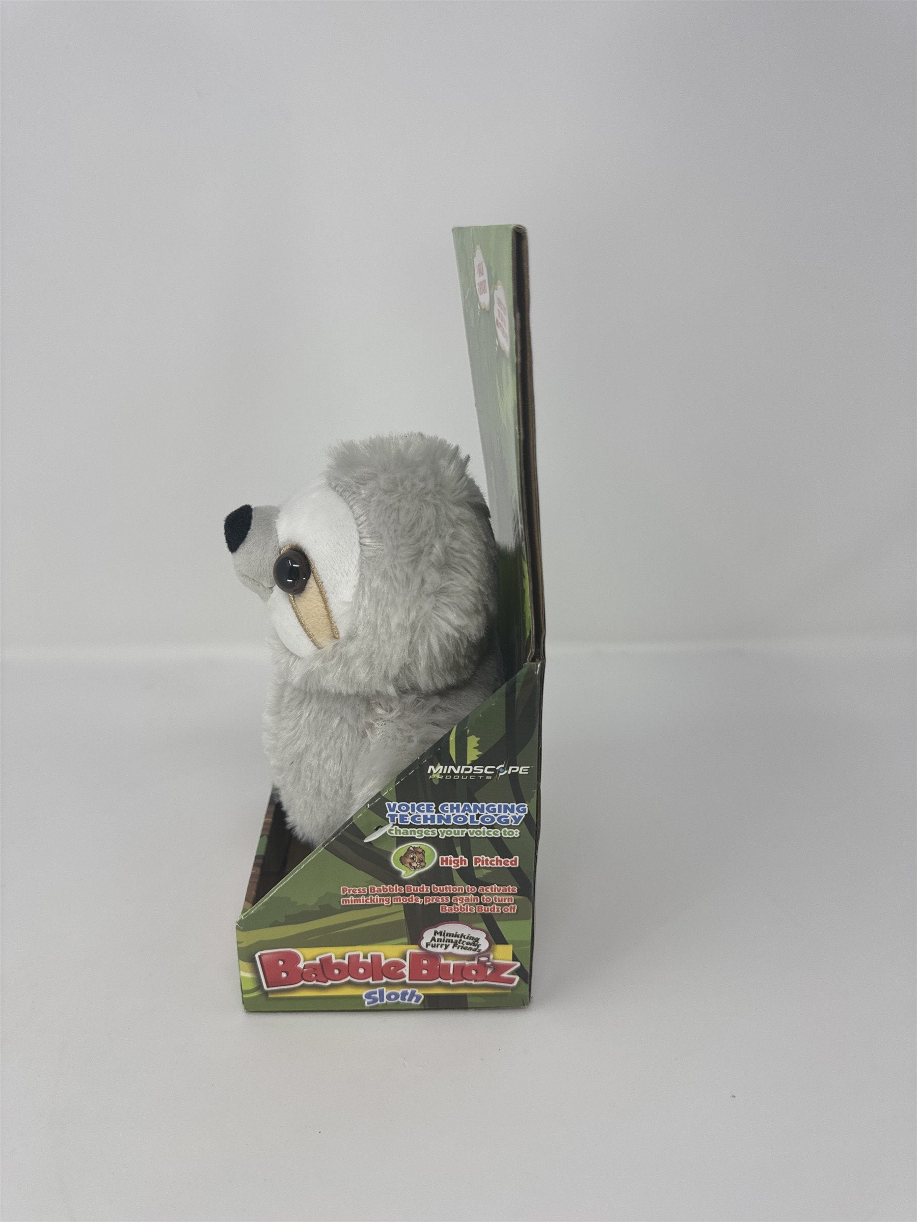 Babble Budz Sloth Mimicking Talk Back Animatronic Plush Toy Gray