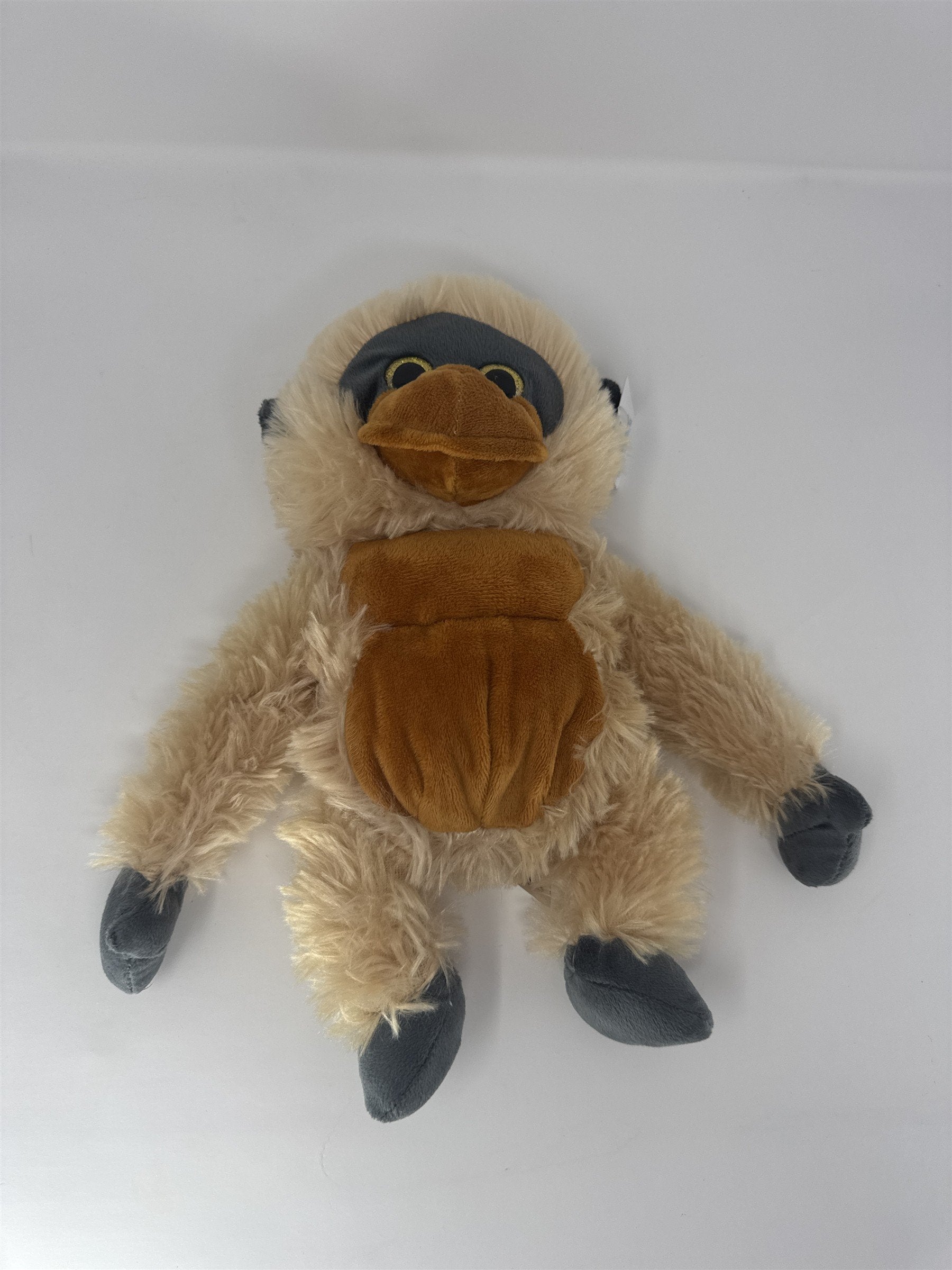 Goffa International Brown Tan Monkey Plush Stuffed Animal Sitting Soft Toy 11”
