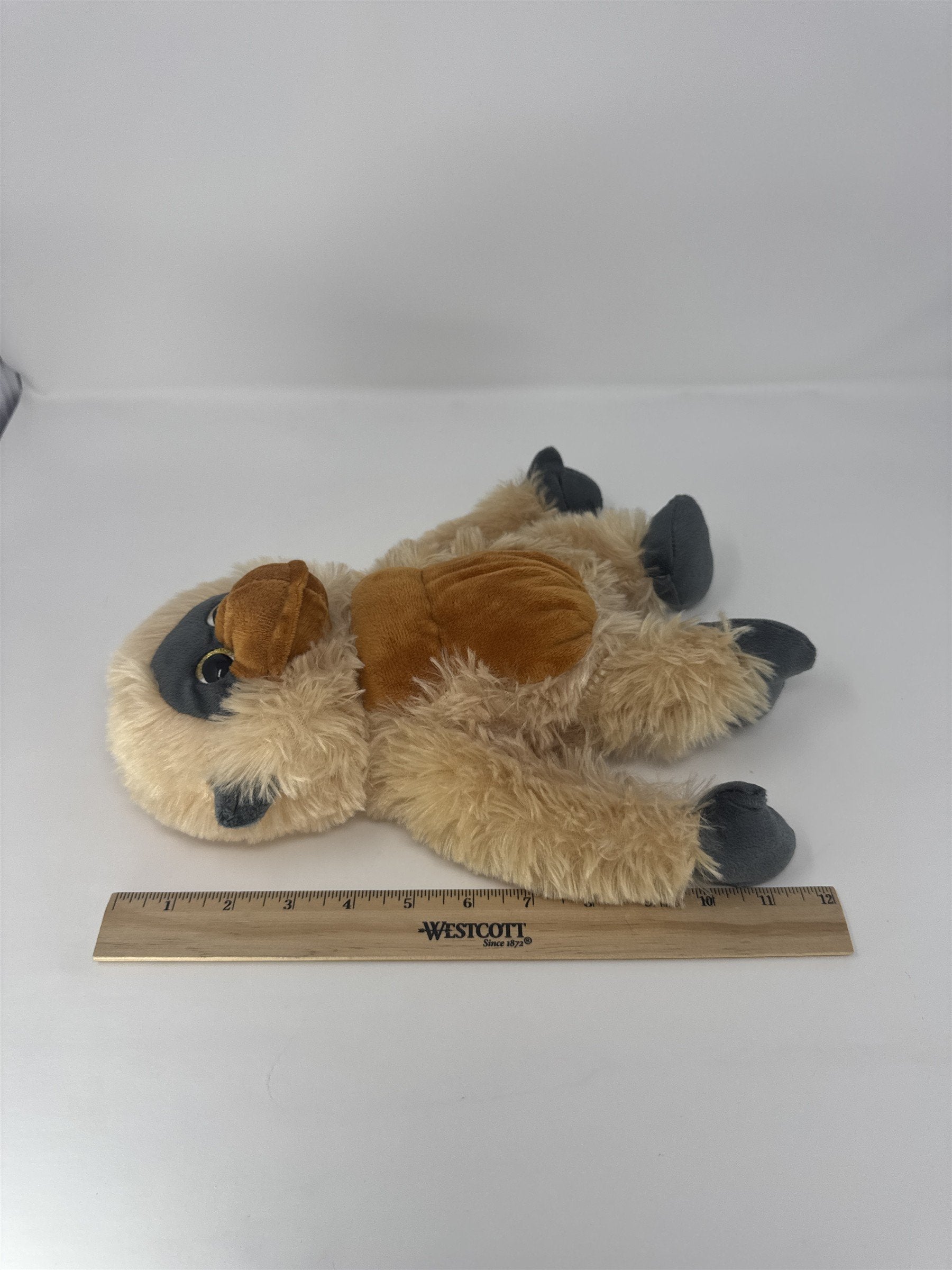Goffa International Brown Tan Monkey Plush Stuffed Animal Sitting Soft Toy 11”