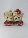 Vtg Valentines Day Throw Pillow Puppies Dogs Heart Doily Lace Felt Plush