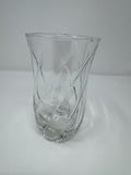 Vtg Clear Swirl Glass Votive Candle Holder Twisted Tulip Stem Flower Vase 6”