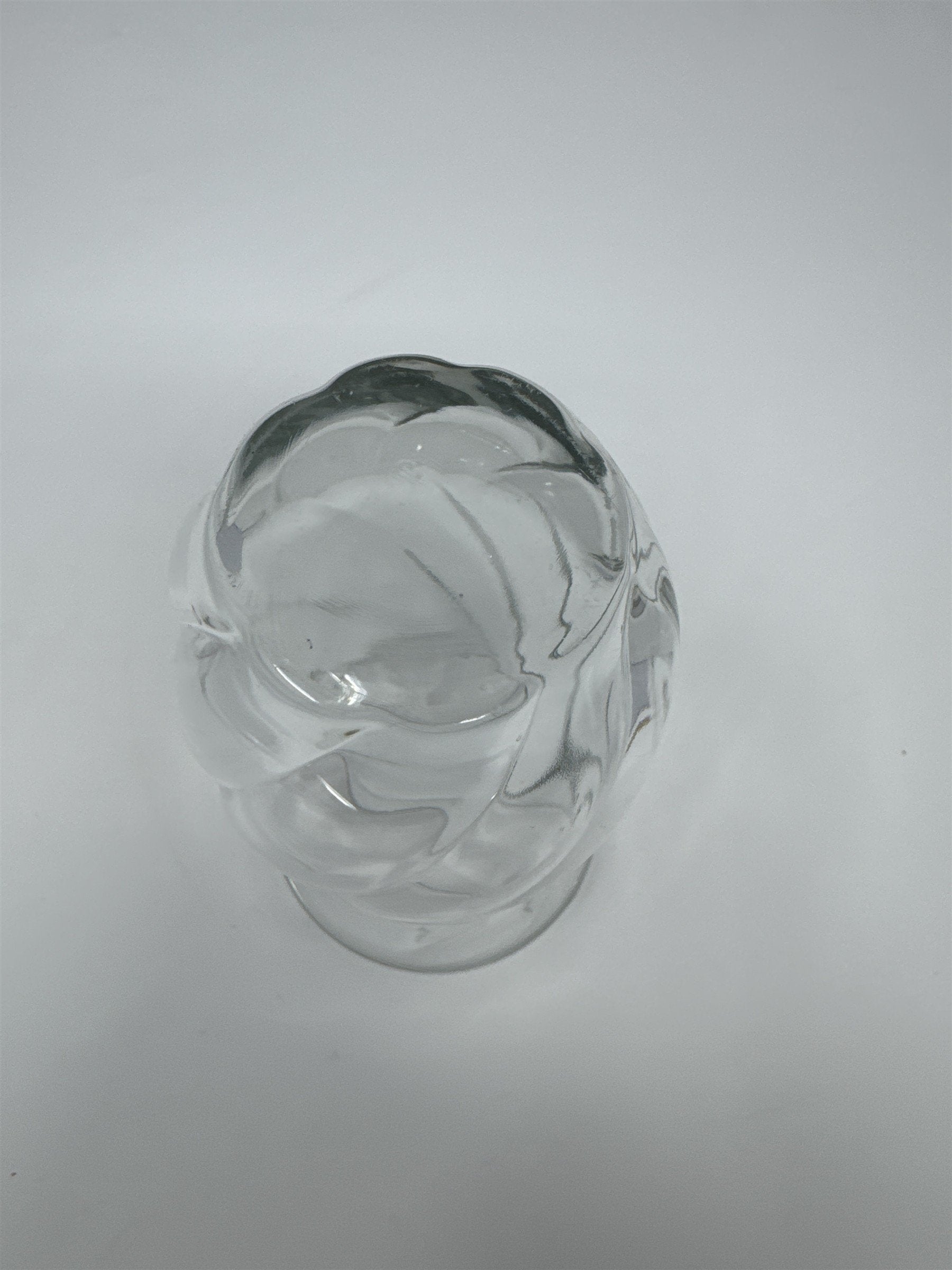 Vtg Clear Swirl Glass Votive Candle Holder Twisted Tulip Stem Flower Vase 6”