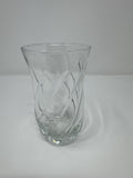 Vtg Clear Swirl Glass Votive Candle Holder Twisted Tulip Stem Flower Vase 5”