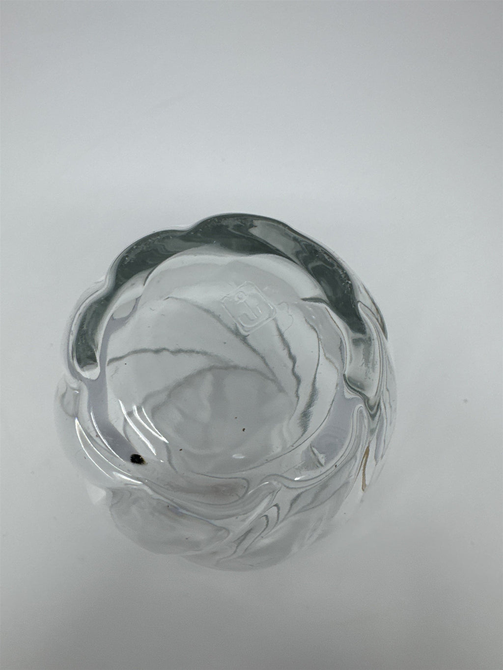 Vtg Clear Swirl Glass Votive Candle Holder Twisted Tulip Stem Flower Vase 5”
