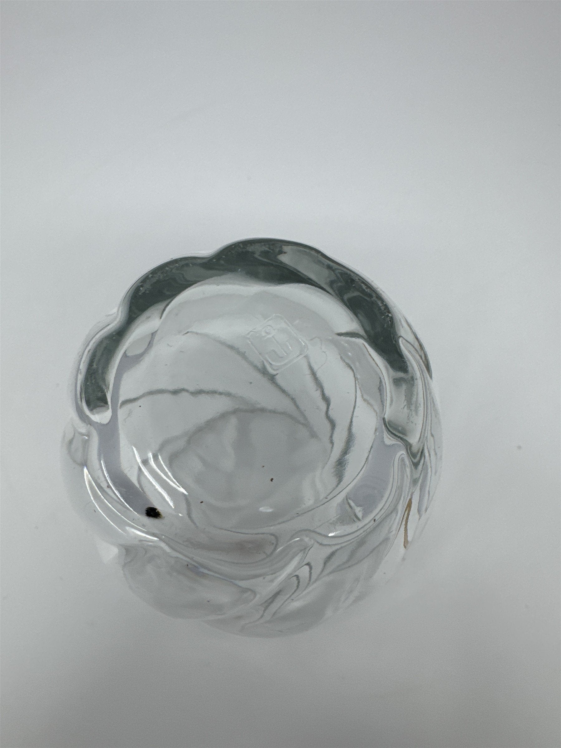 Vtg Clear Swirl Glass Votive Candle Holder Twisted Tulip Stem Flower Vase 5”