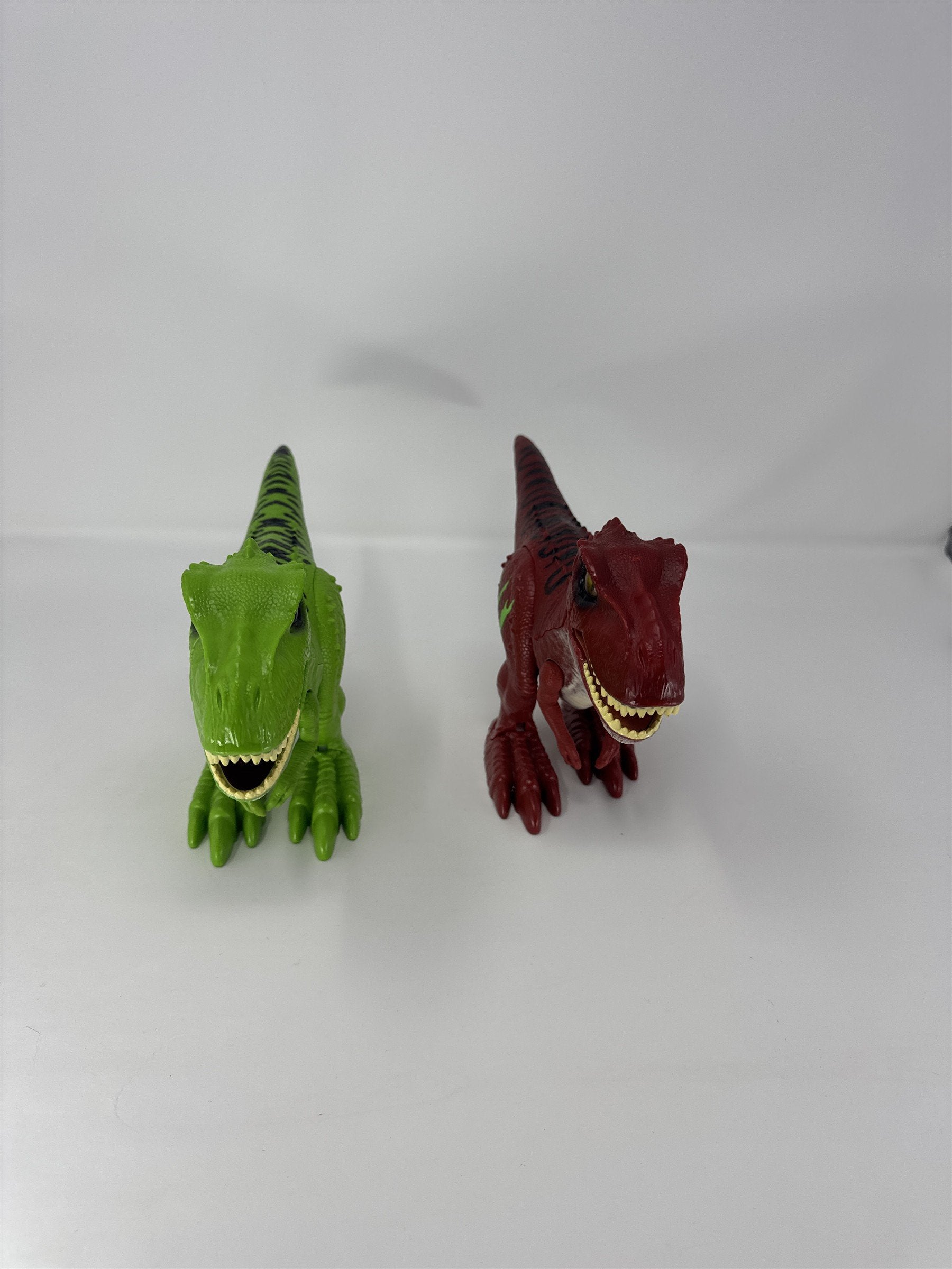 Zuru Robo Alive T-Rex Dinosaur Pair Green & Red Robotic Walking Toy Figures
