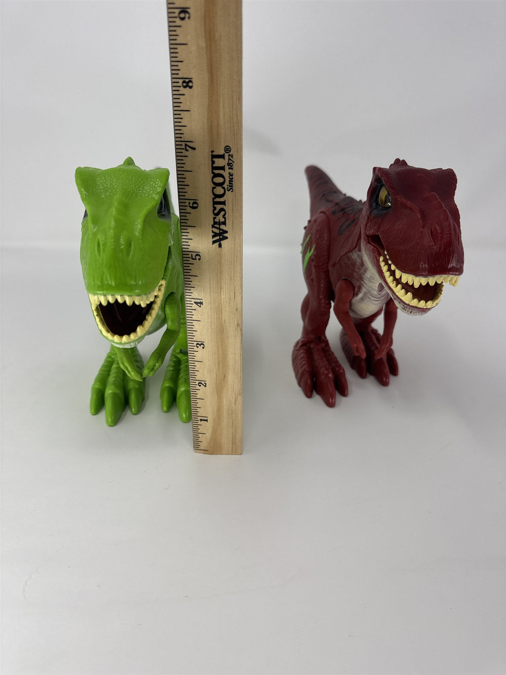 Zuru Robo Alive T-Rex Dinosaur Pair Green & Red Robotic Walking Toy Figures
