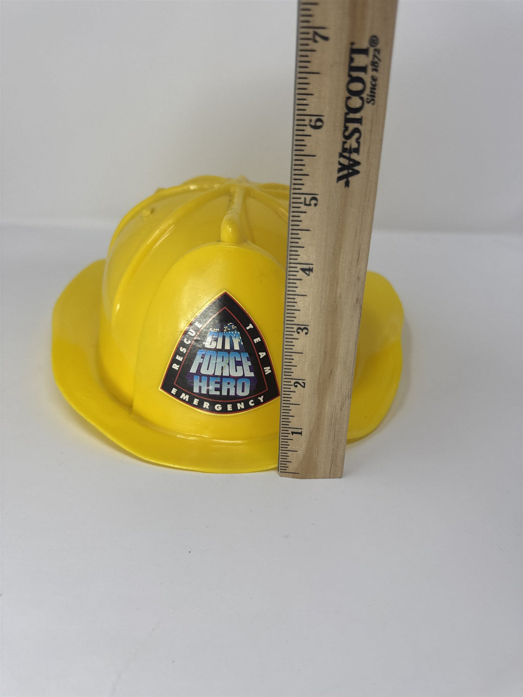 Vtg City Force Hero Toy Hardhat Yellow Plastic Rescue Team Emergency Fireman Hat