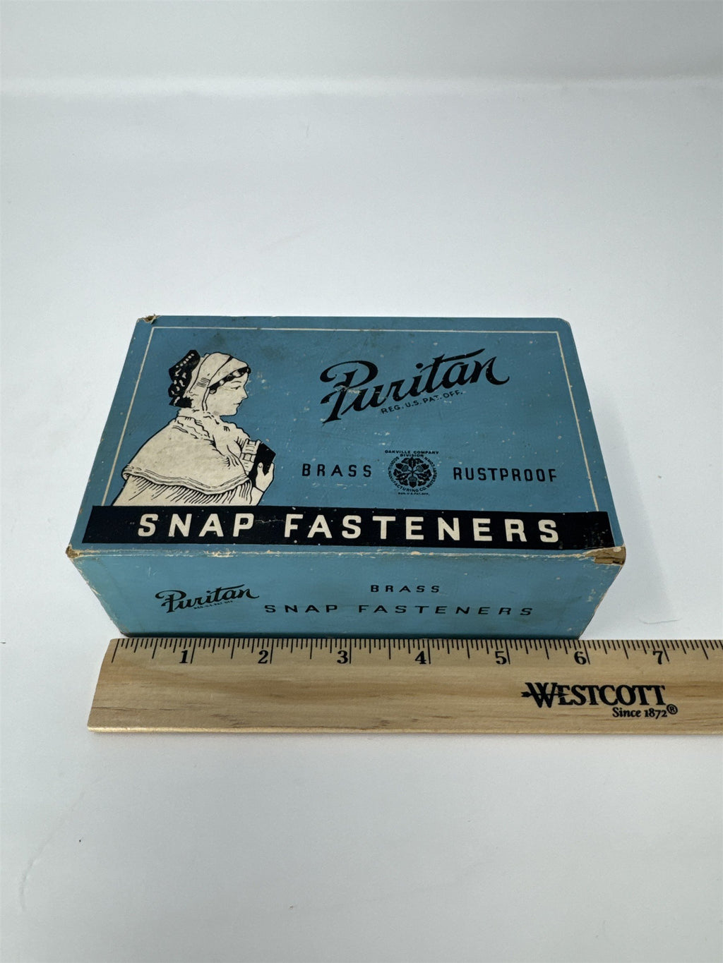 Vtg Puritan Brass Snap Fasteners Black Square Size 1-0 Rustproof Great Gross Box