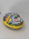 Vtg Ullman Co Easter Bunny Chick 2 Pc Basket Container Made in USA Kitschy