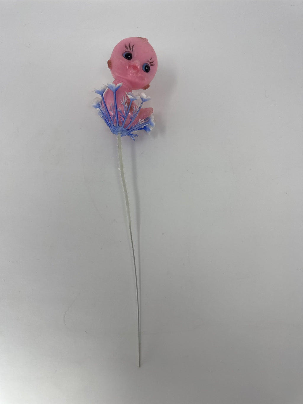 Vtg Pink Plastic Duck Floral Pick Big Eye Duckling Retro MCM Baby Shower Craft
