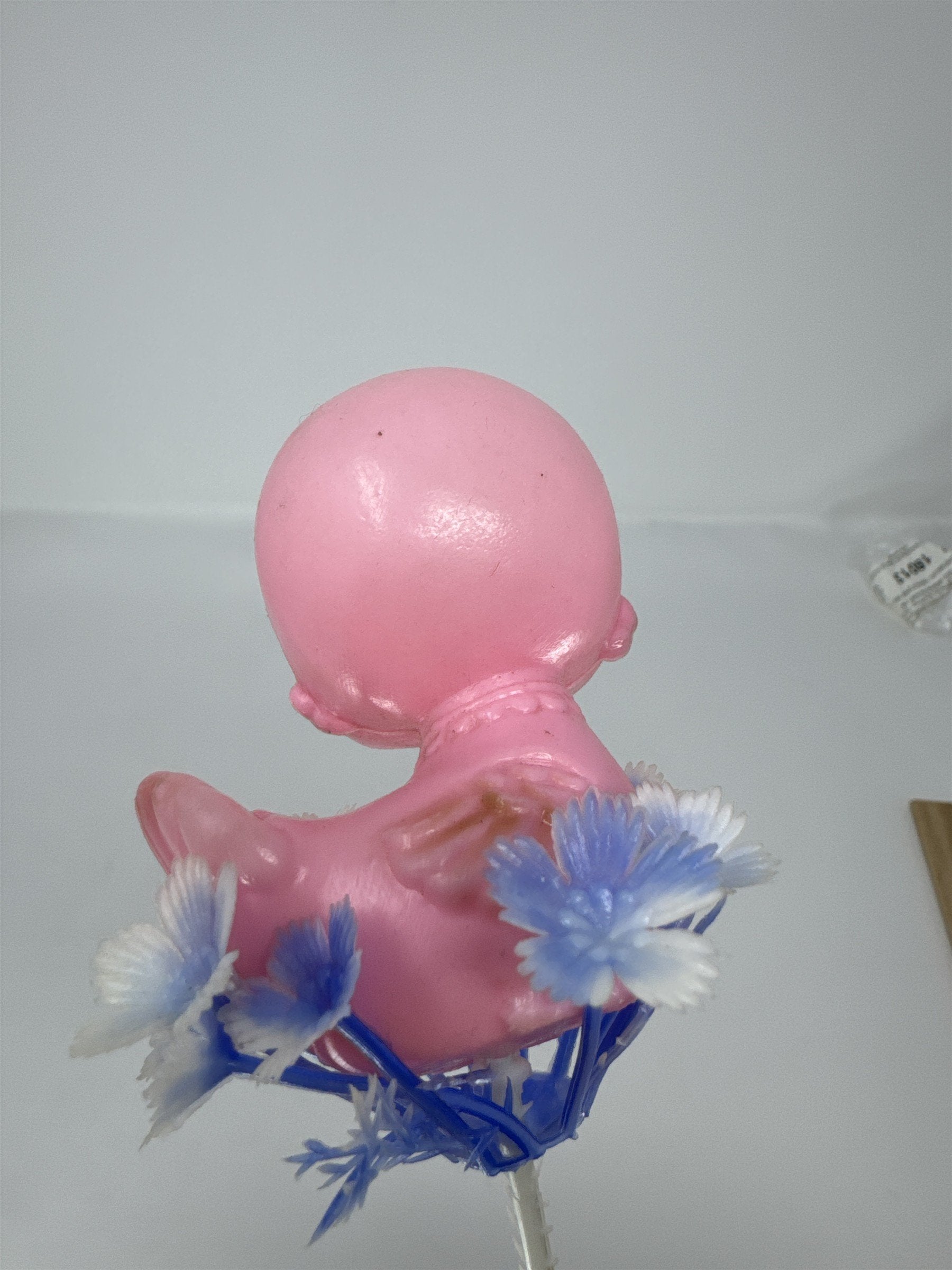 Vtg Pink Plastic Duck Floral Pick Big Eye Duckling Retro MCM Baby Shower Craft