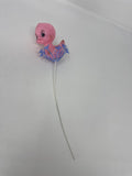 Vtg Pink Plastic Duck Floral Pick Big Eye Duckling Retro Baby Shower Craft MCM