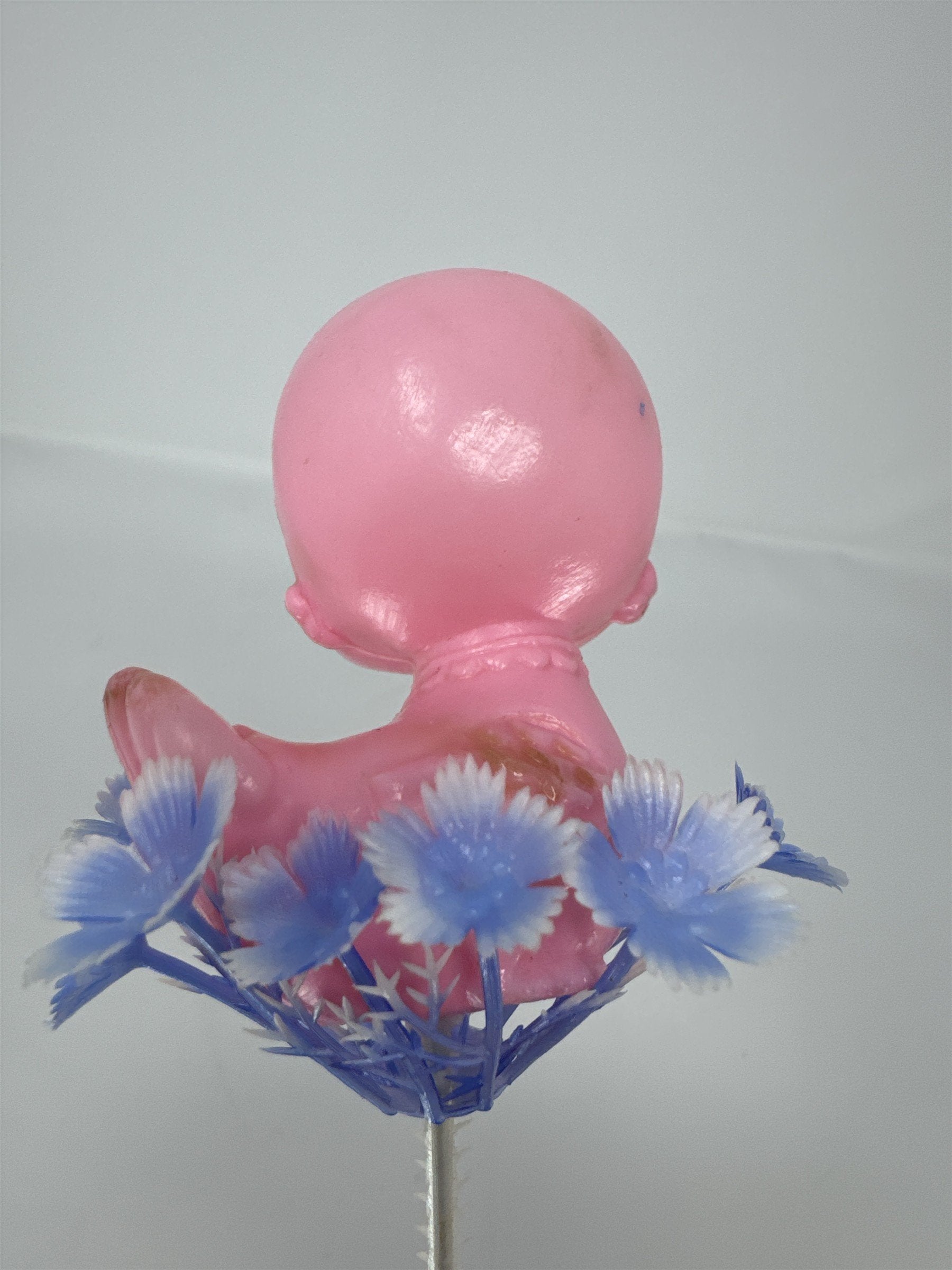 Vtg Pink Plastic Duck Floral Pick Big Eye Duckling Retro Baby Shower Craft MCM