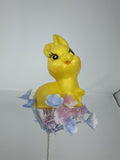 Vtg Yellow Plastic Bunny Rabbit Floral Pick Big Eye MCM Retro Easter Craft 12"