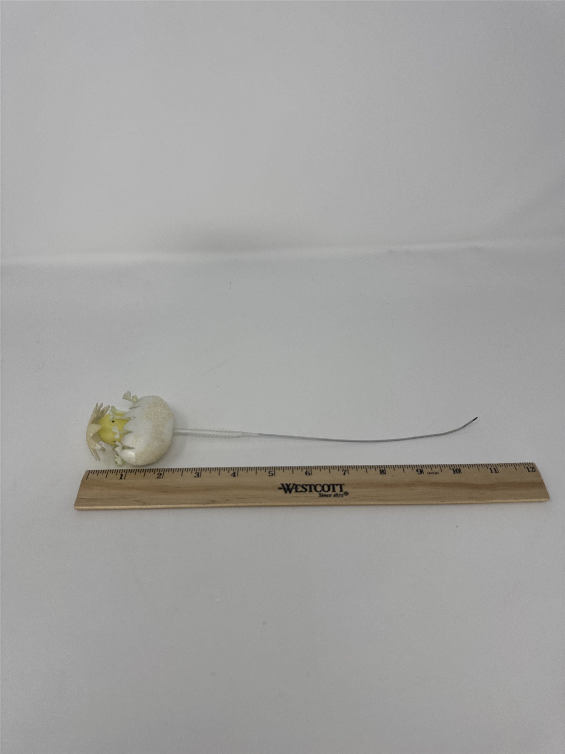 Vtg Sugared Cracked Easter Egg Floral Pick Chick Flower MCM Retro Craft 11"