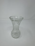 Vtg 5.5" Hoosier Glass 4067 Clear Swirl Ribbed Bud Vase MCM Flower Decoration