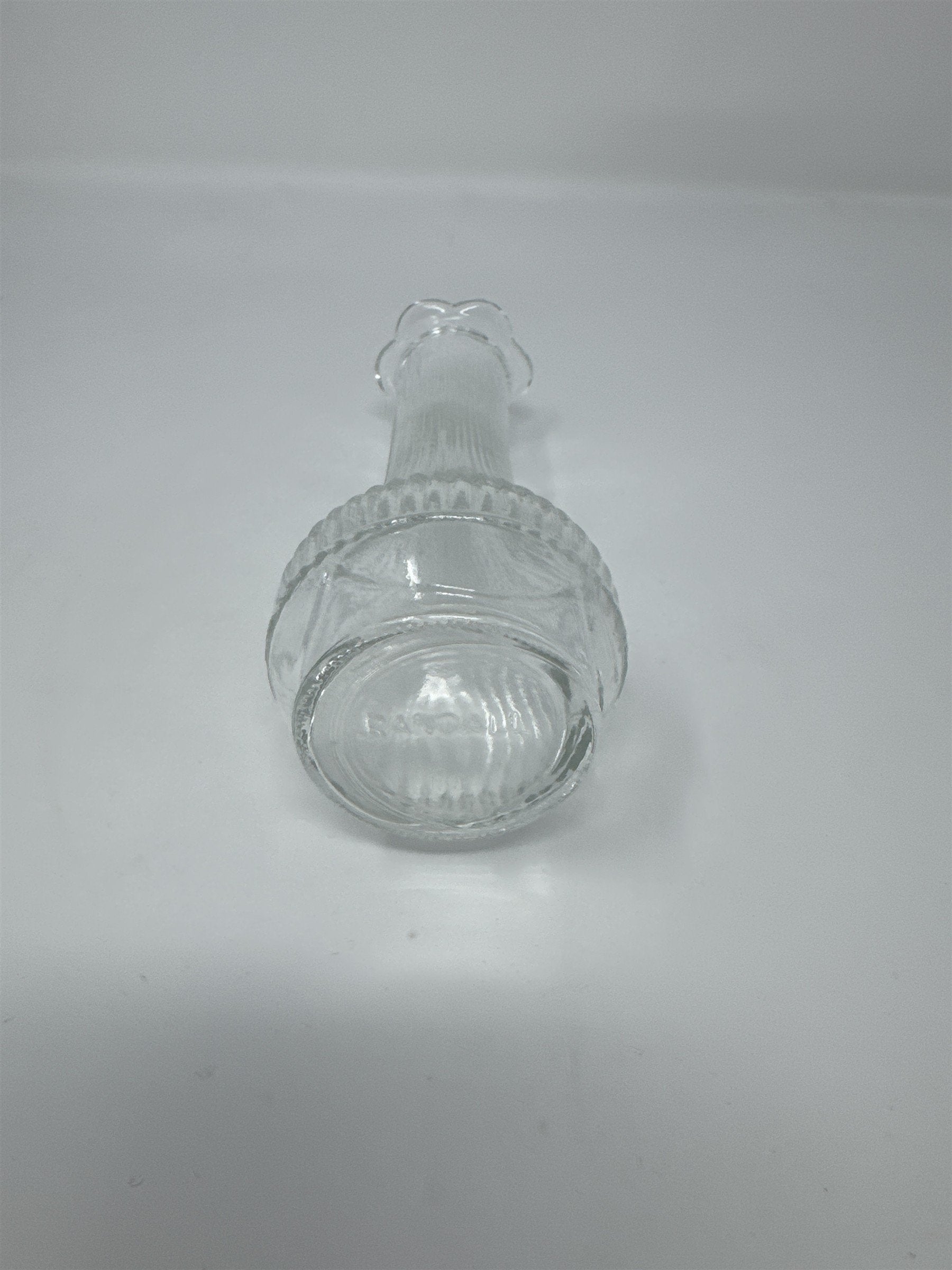 Vtg 6" Randall Clear Glass Ribbed Bud Vase Scalloped Flower Petal Rim MCM Art