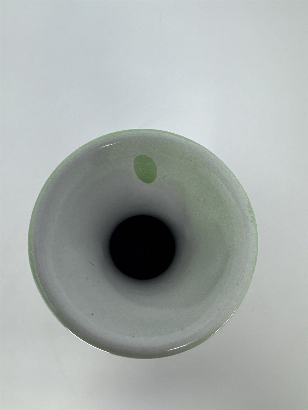 Vtg 6" Hand Painted Ceramic Bud Vase Green Pink Floral Flower MCM Folk Art