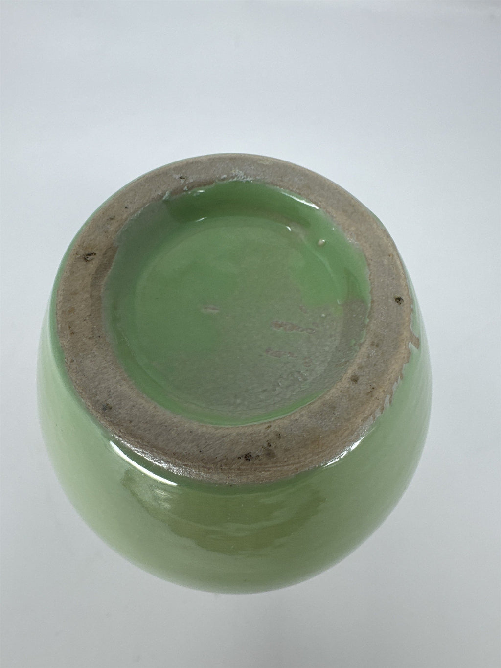 Vtg 6" Hand Painted Ceramic Bud Vase Green Pink Floral Flower MCM Folk Art