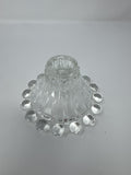 Vtg Anchor Hocking Boopie Berwick Clear Glass Candle Holder MCM Bubble Base